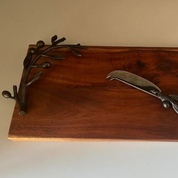 MICHAEL ARAM "OLIVE BRANCH" Wood Serving Tray Cheese Board - LAST ONE! - Picture 1 of 3